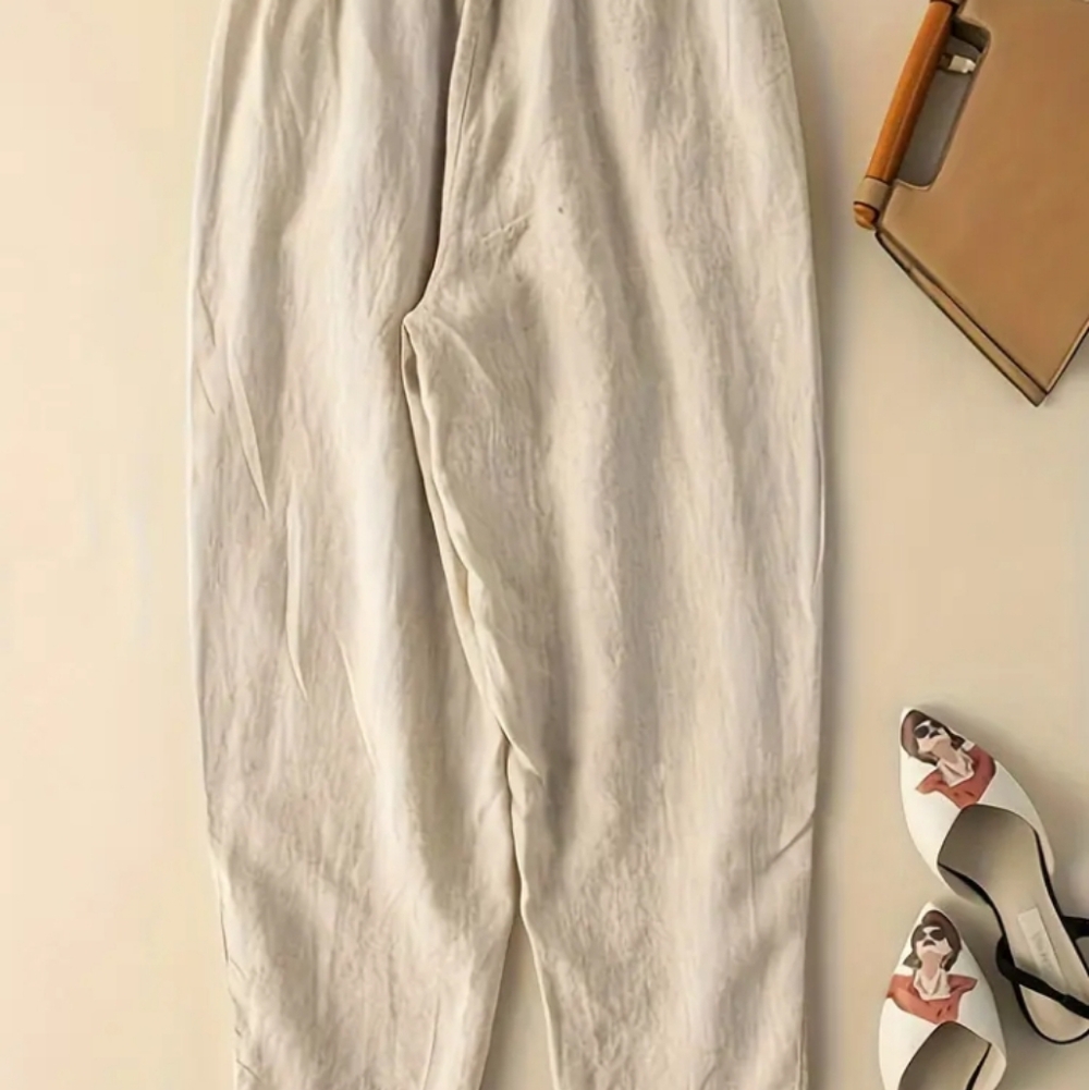 Embroidered Cream Pants - Picture 3 of 3